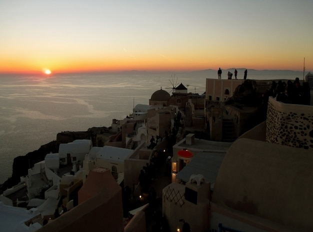 Coucher De Soleil à Couper Le Souffle Célèbre Oia