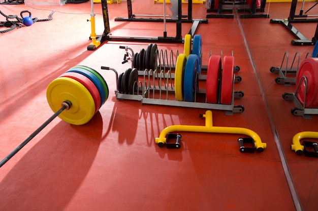 Crossfit fitness gym haltérophilie équipement de bar Photo Premium