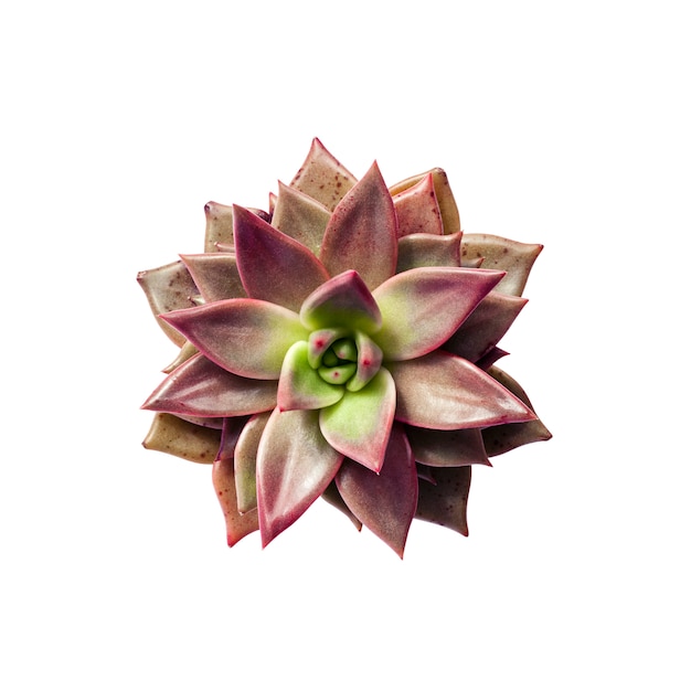 Echeveria taurus rouge plante closeup isolé sur fond blanc avec un tracé de détourage Photo Premium