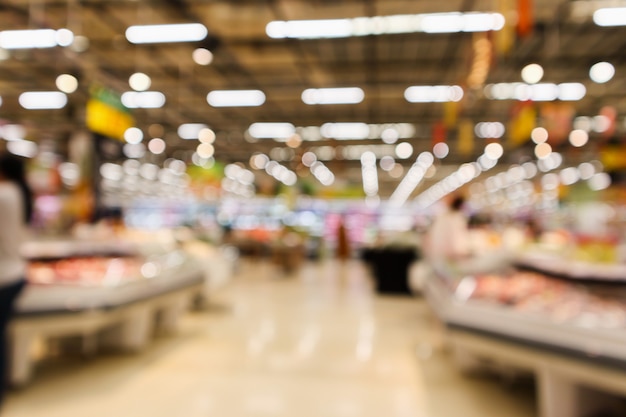 Épicerie Supermarché Abstrait Flou Fond Défocalisé Avec Lumière Bokeh