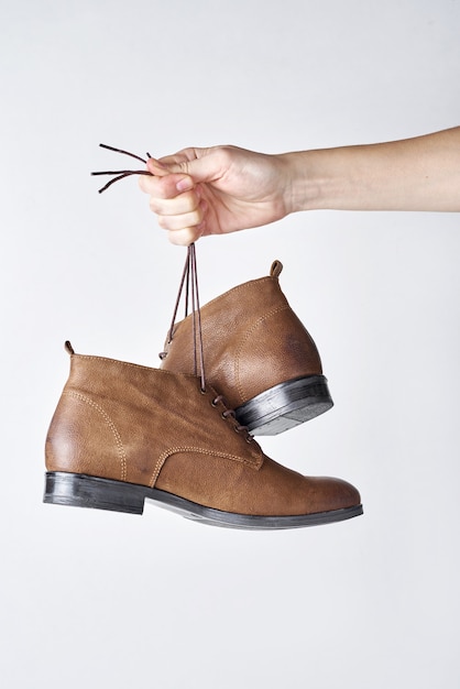 chaussure cuir marron femme