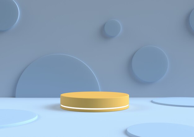 Fond abstrait minimal rendu 3d cercle podium groupe de forme géométrique minimal Photo Premium