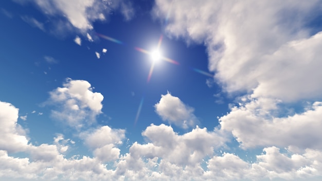 Fond D Ecran De Ciel Bleu Ensoleille Avec Des Nuages Photo Premium