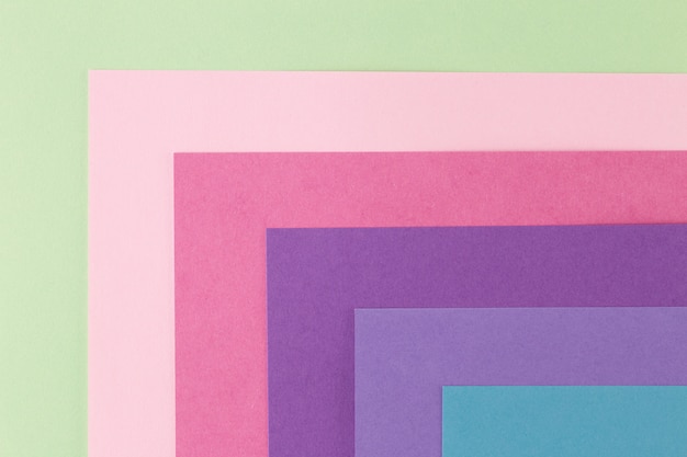 Fond multicolore à partir d'un papier de différentes couleurs, vue de dessus Photo Premium