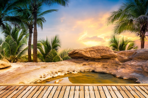 Fond de spa en plein air Photo Premium