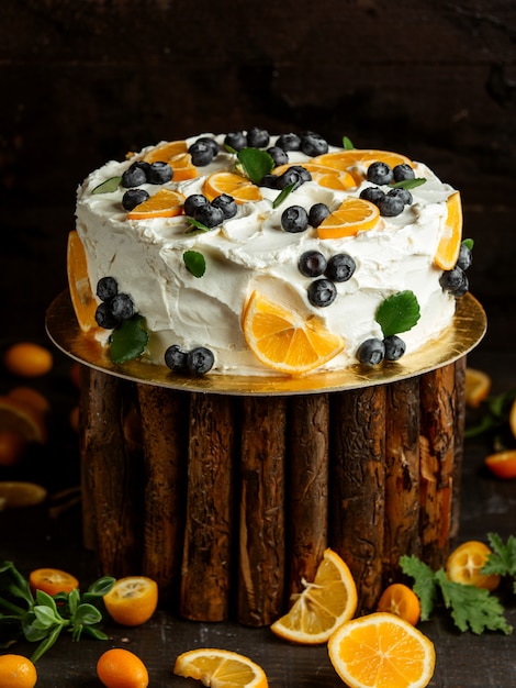 Gateau A La Creme Myrtille Et Citron Photo Gratuite