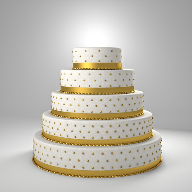 Gateau De Mariage Dore Photo Premium