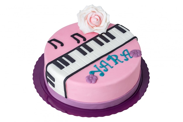 Gateau Pour Le Musicien Le Jour De La Naissance Photo Premium