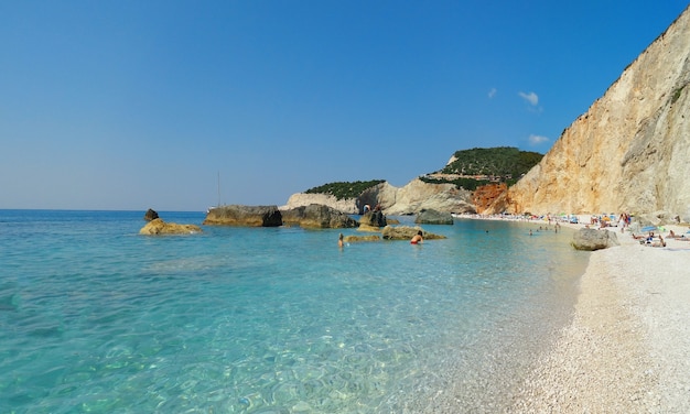 Grèce Lefkada Porto Katsiki Plage Paysage Dété