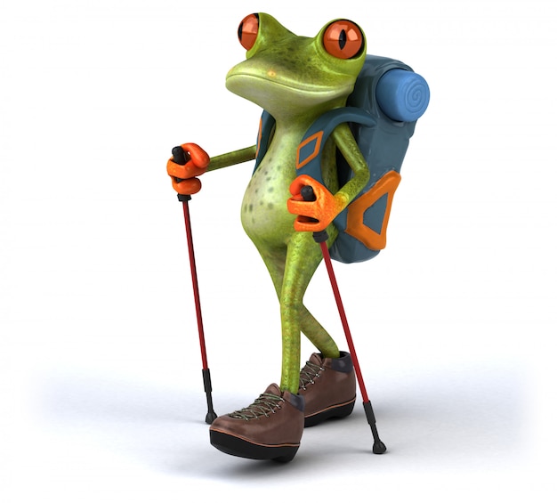 Grenouille Drole De Routard Photo Premium