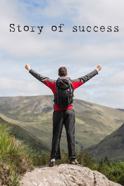 L homme  Au Sommet D une Montagne  Avec La  Phrase 