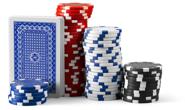 Jetons de casino isolés sur fond blanc Photo Premium