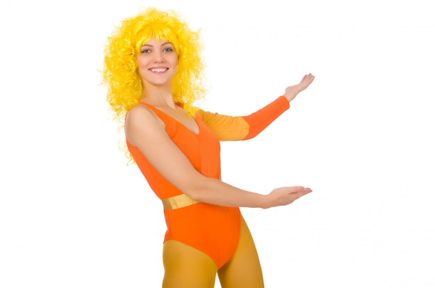 Jeune fille faisant des exercices Photo Premium