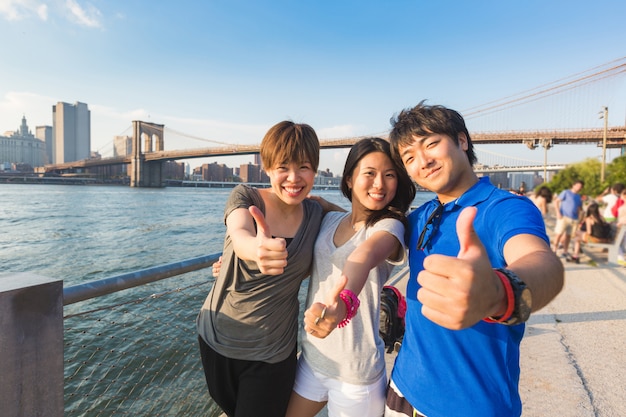 Joyeux Touristes Japonais A New York Photo Premium