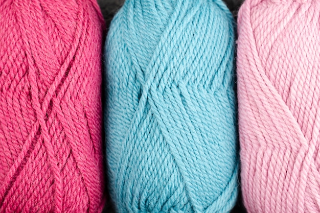 Lay plat de laine rose et bleu Photo gratuit