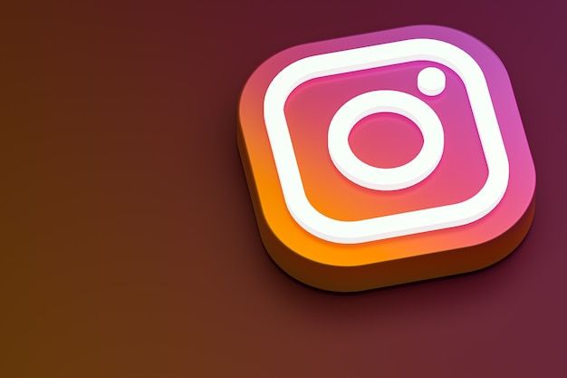 Logo 3d Instagram | Photo Premium