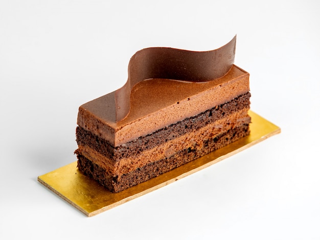 Morceau De Gateau Au Caramel Et Chocolat Photo Gratuite