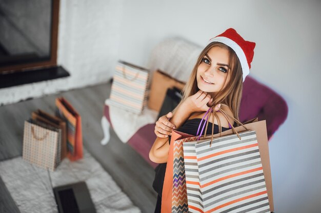 Nouvel an shopping Photo Premium