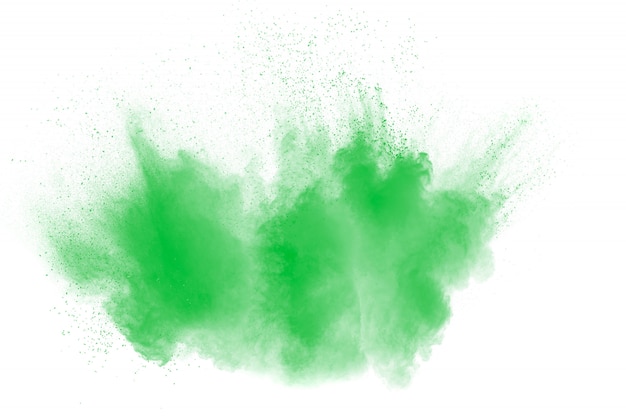 Nuage d'explosion de poudre de couleur verte Photo Premium