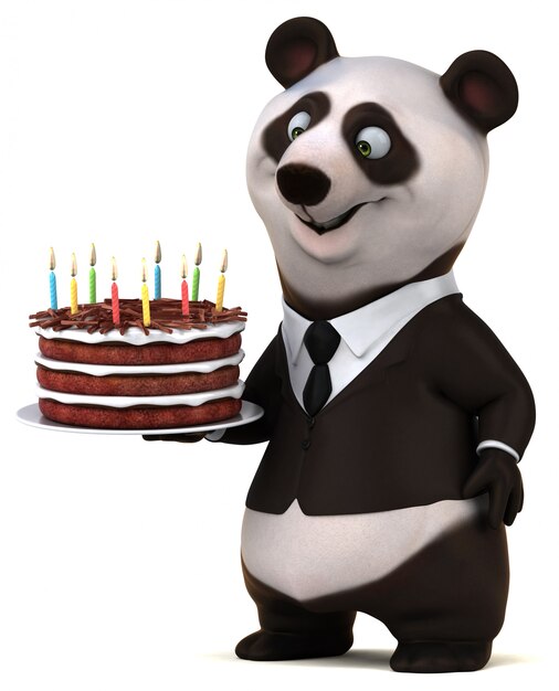 Panda Amusant Illustration 3d Photo Premium