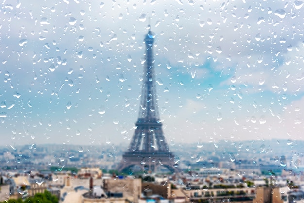 Paris Sous Une Pluie Battante Il Pleut Jour Paris Gouttes Sur La