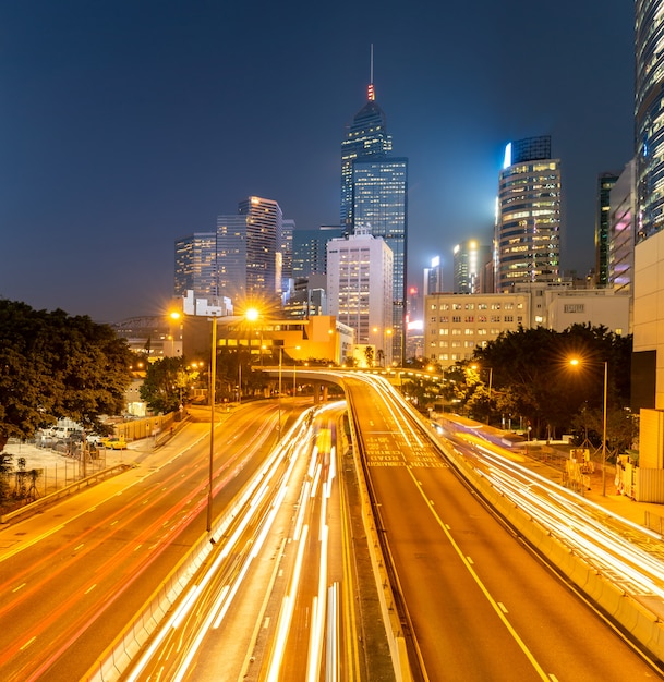 Paysage urbain de hong kong Photo Premium