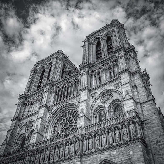 Photo En Niveaux De Gris De Notre Dame De Paris à Paris France Photo Gratuite 