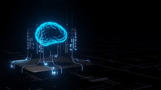 Rendu 3d du matériel d'intelligence artificielle. Photo Premium