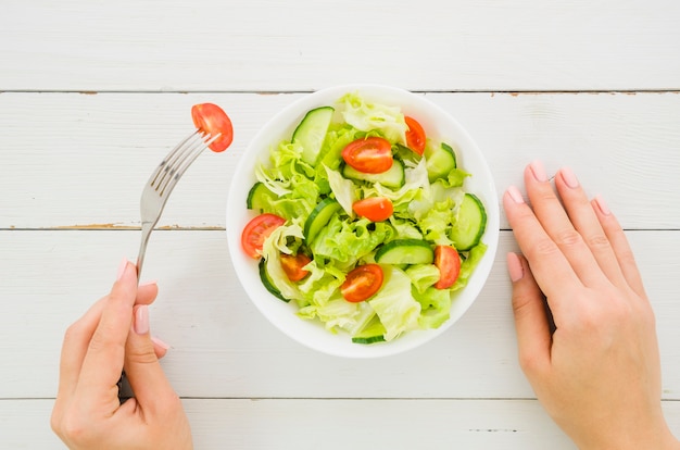 Salade de laitue délicieuse et saine Photo gratuit