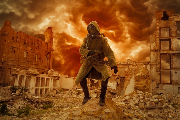 Survivant De L Apocalypse Nucl Aire Photo Premium