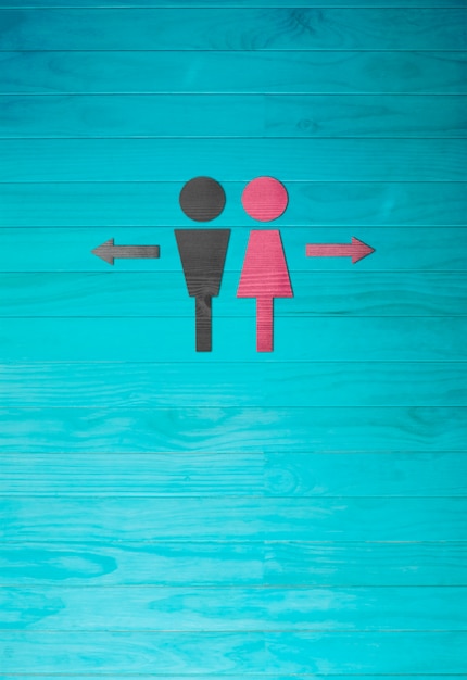 Le Symbole De L'homme Et La Femme, Signe De Toilette Sur Fond De Mur En ... Man And Woman Bathroom Symbol