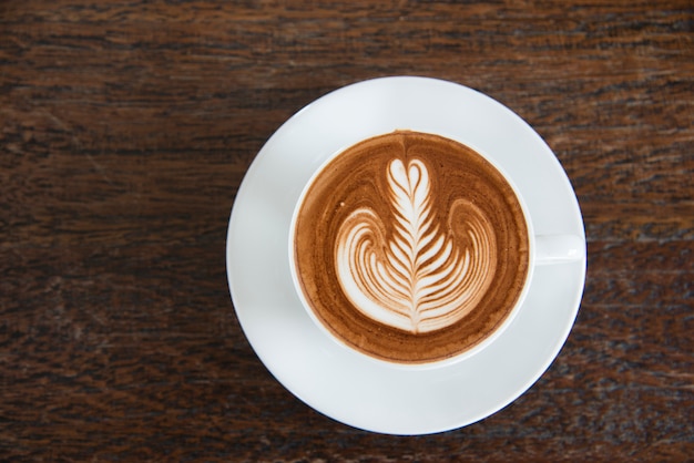 Une tasse de café, art au cappuccino, art au latte, café au lait, cappuccino Photo Premium