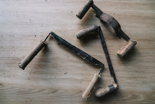 Vieux outils de charpentier