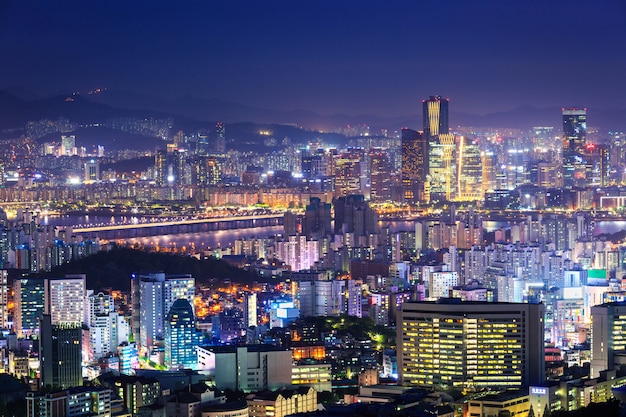 La Ville  De S oul Et Le Centre ville  De Nuit Cor e Du Sud 