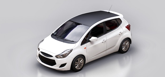 Voiture de ville blanche avec surface vierge pour votre design créatif Photo Premium