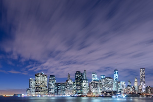 Vue du bas manhattan de brooklyn Photo Premium