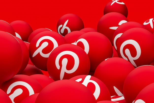 Pinterest Logo Emoji 3d Rendering Su Sfondo Trasparente Simbolo Di Palloncino Social Media Con Pinterest Foto Premium