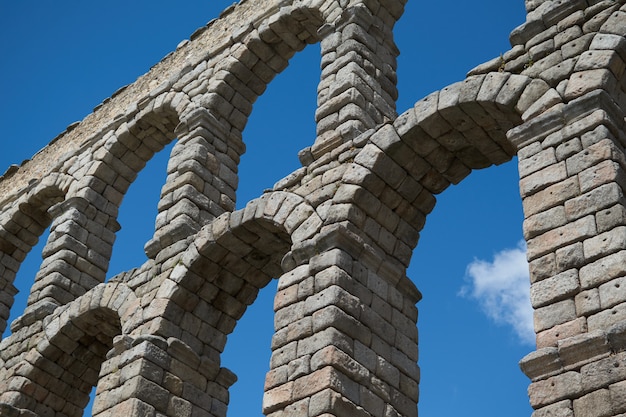 Vista Dell Acquedotto Di Segovia In Spagna Foto Premium