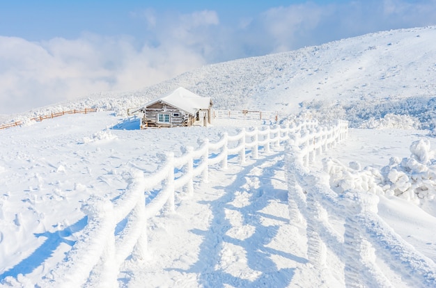 Paesaggio Invernale In Montagna Con La Neve Che Cade A Seoul Foto Premium