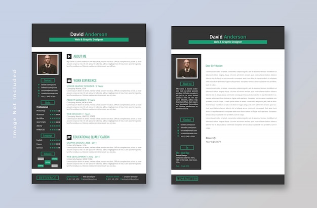 Curriculum vitae resume template | PSD Premium