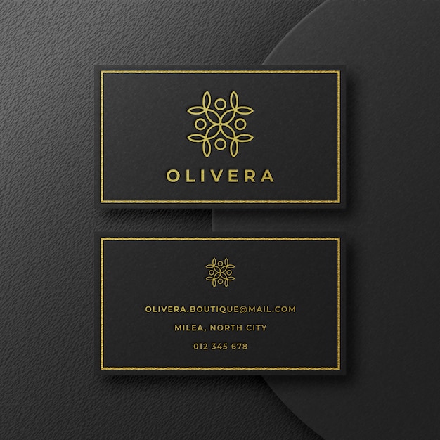 Download Luxury gold logo mockup in biglietto da visita | PSD Premium