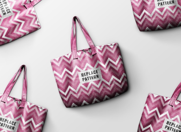 Mockup pubblicitario tote bag rosa | PSD Premium