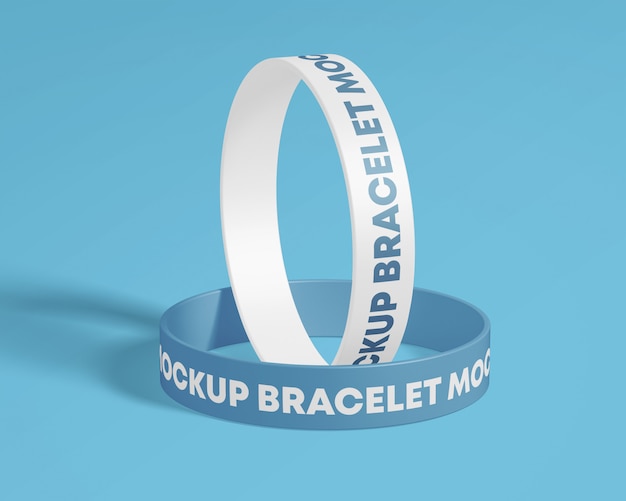 Mockup Di Braccialetti In Silicone Psd Premium