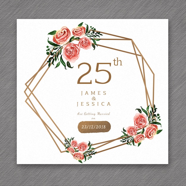 25 Disegni Di Cornice Floreale Anniversario Di Matrimonio Dell Acquerello Vettore Premium