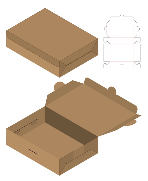 Design Del Modello Fustellato Di Imballaggio Della Scatola Vettore Premium