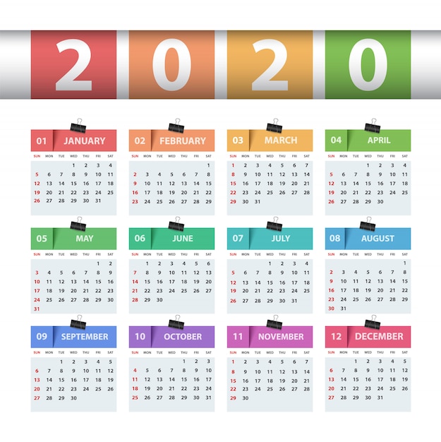 Calendario Anno Modello Di Business Vettore Premium