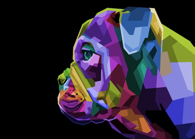 Bulldog Inglese Colorato In Stile Pop Art Illustrazione Vettore Premium