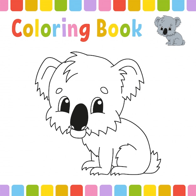 Libro da colorare koala | Vettore Premium
