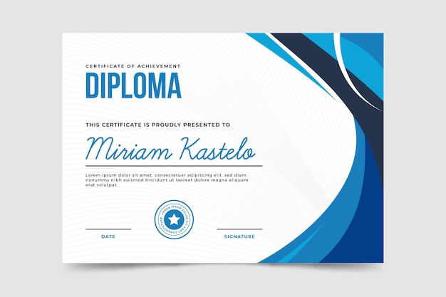Modello di diploma | Vettore Premium