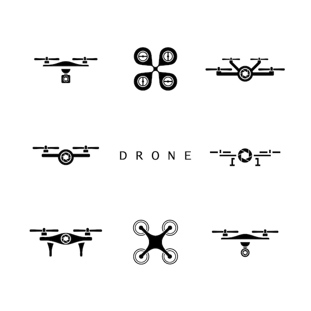 Drone logo design, drone icon set | Vettore Premium